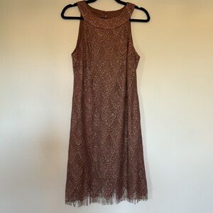 S.L.FASHIONS COCKTAIL DRESS…BEAUTIFUL DRESS WITH GOLDEN SPECKLES.